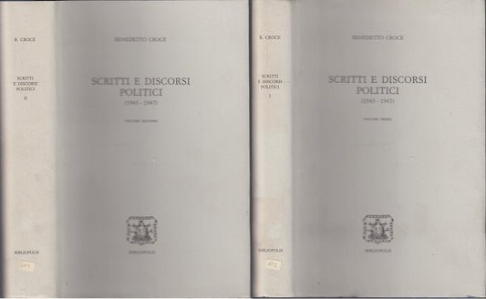 LS- SCRITTI E DISCORSI POLITICI 2 VOLUMI - CROCE- BIBLIOPOLIS--- 1993- CS- XFS34