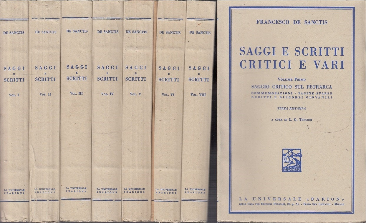 LS- SAGGI E SCRITTI CRITICI VARI 1/8 (-N.7)- DE SANCTIS- BARION--- 1941- B- XFS2