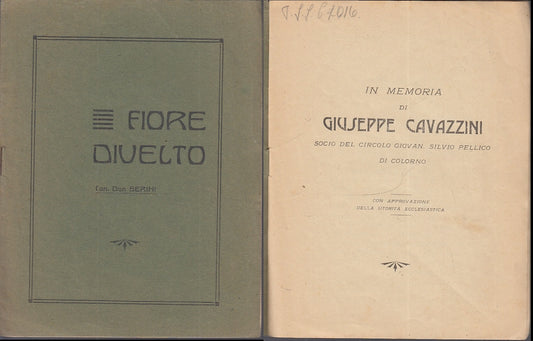 LH- FIORE DIVELTO  in memoria di GIUSEPPE CAVAZZINI- DON SERINI---- 1926- S- WPR