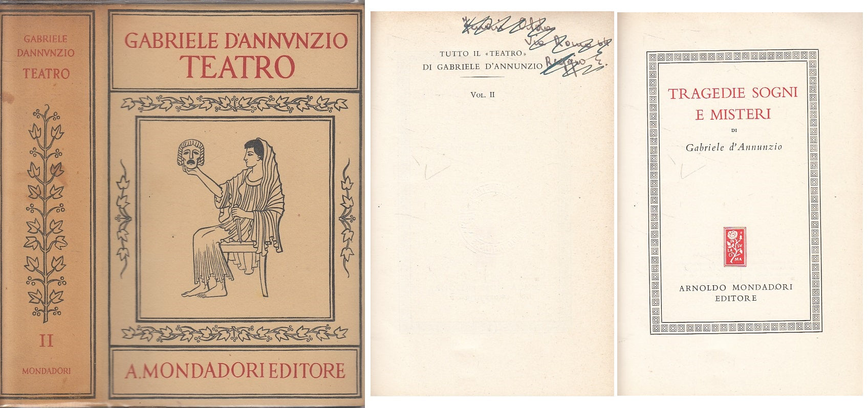 TEATRO VOLUME 2 - GABRIELE D'ANNUNZIO - MONDADORI --- 1945 - CS - YFS178