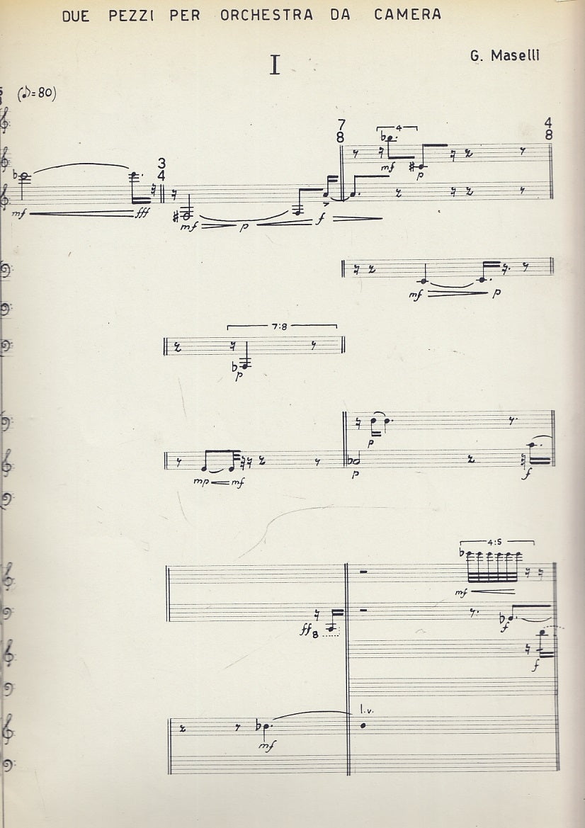 LT- PARTITURA DUE PEZZI ORCHESTRA DA CAMERA- MASELLI- ZERBONI--- 1962- S- YFS552