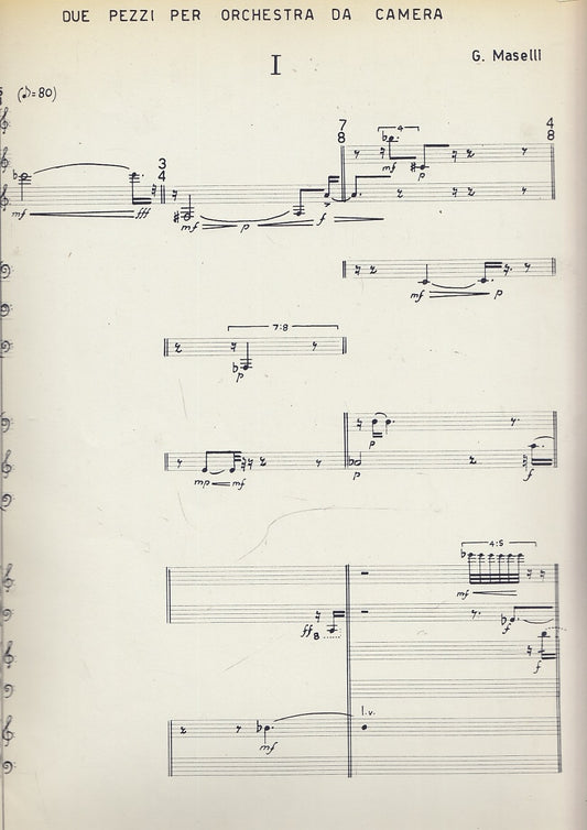 LT- PARTITURA DUE PEZZI ORCHESTRA DA CAMERA- MASELLI- ZERBONI--- 1962- S- YFS552