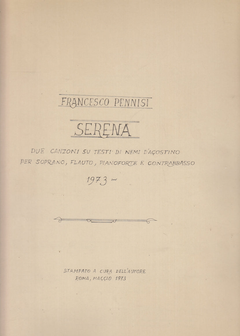 LT- SERENA DUE CANZONI NEMI D'AGOSTINO - FRANCESCO PENNISI ---- 1973- S- YFS150