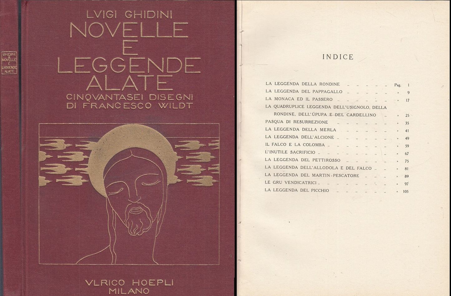LB- NOVELLE E LEGGENDE ALATE DISEGNI WILDT - GHIDINI - HOEPLI --- 1926- C- XFS24