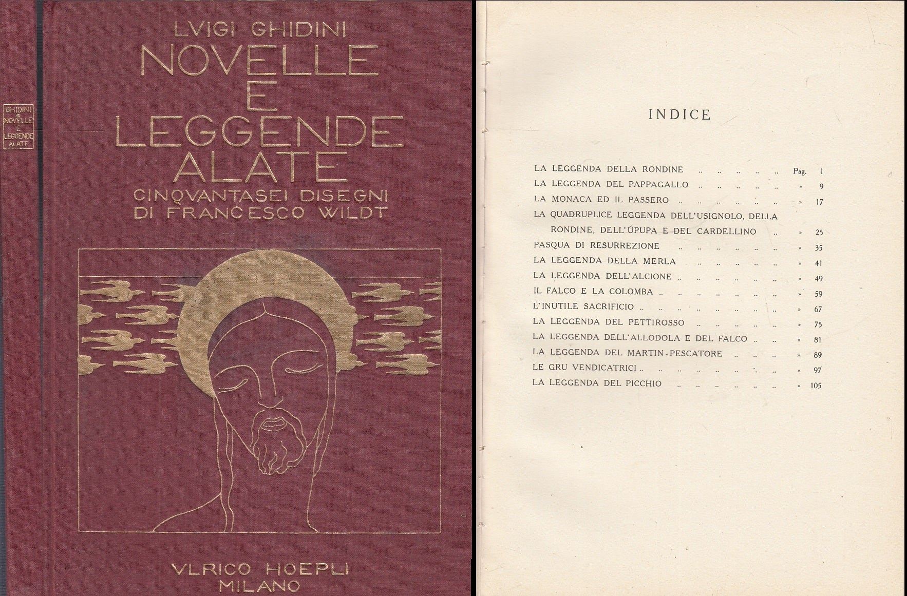 LB- NOVELLE E LEGGENDE ALATE DISEGNI WILDT - GHIDINI - HOEPLI --- 1926- C- XFS24