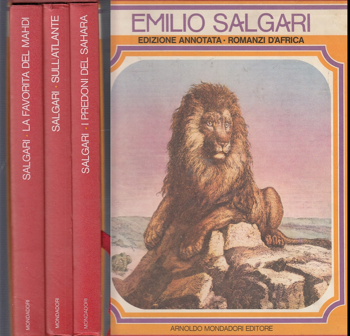 LN- ROMANZI D'AFRICA COFANETTO 3 VOLUMI - SALGARI- MONDADORI-- 1a ED.- 1973- C- YFS