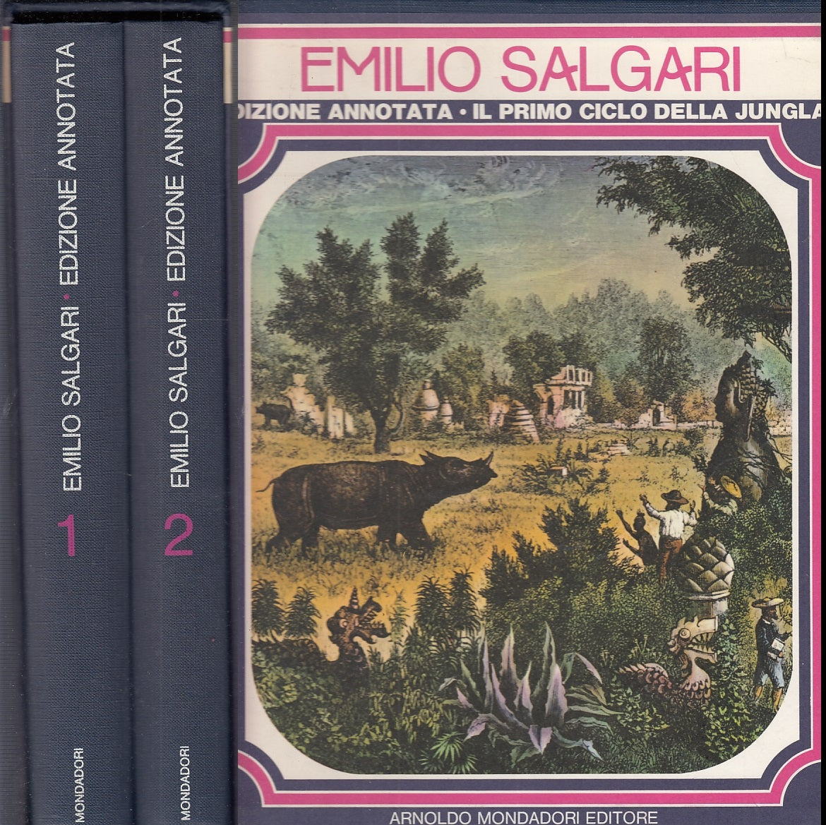 LN- PRIMO CICLO DELLA JUNGLA 2 VOLUMI- SALGARI- MONDADORI-- 1a ED.- 1969- C- YFS