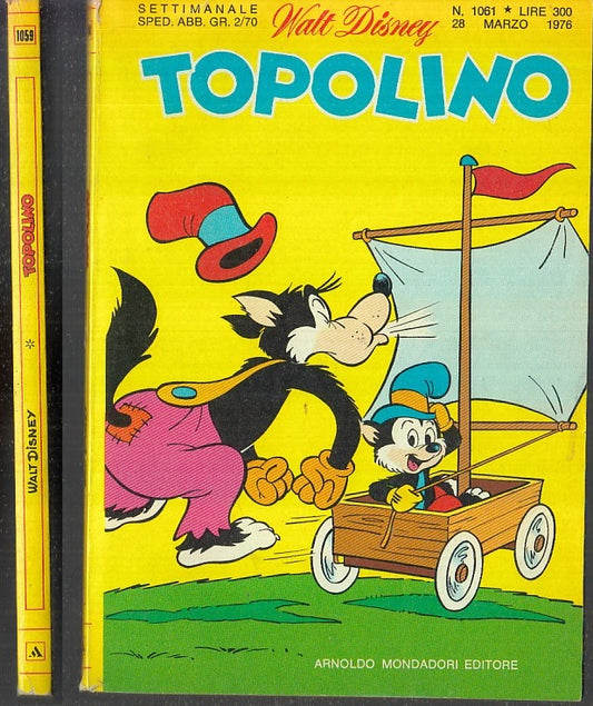 FD- TOPOLINO N.1061 CON BOLLINO PUNTI OTTIMO -- DISNEY MONDADORI - 1976 - B- RBX