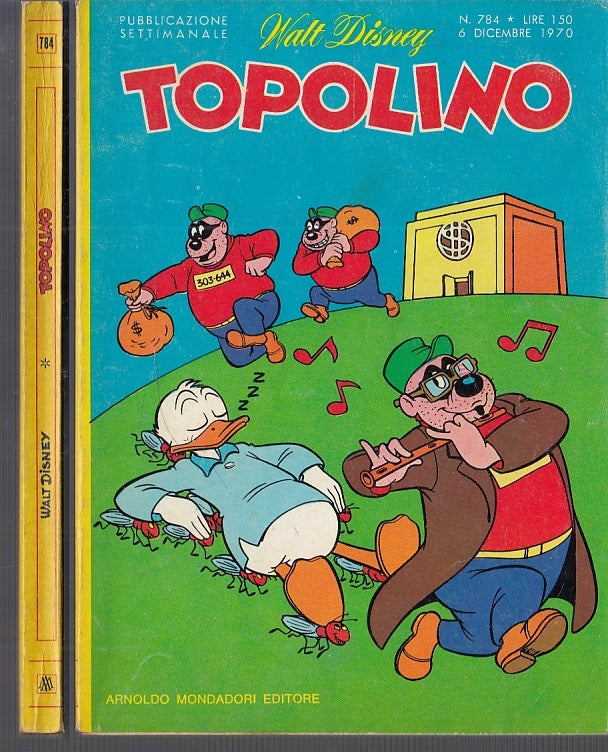 FD- TOPOLINO N.784 CON BOLLINO E INSERTO -- DISNEY MONDADORI - 1970 - B - RBX