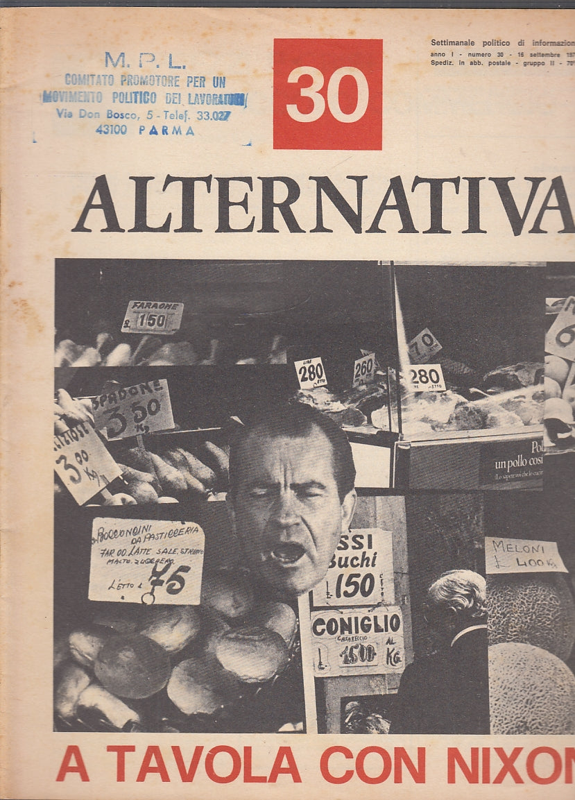 Rivista Alternativa Anno I n.30 Settimanale Politico di Informazione - RVSa1044