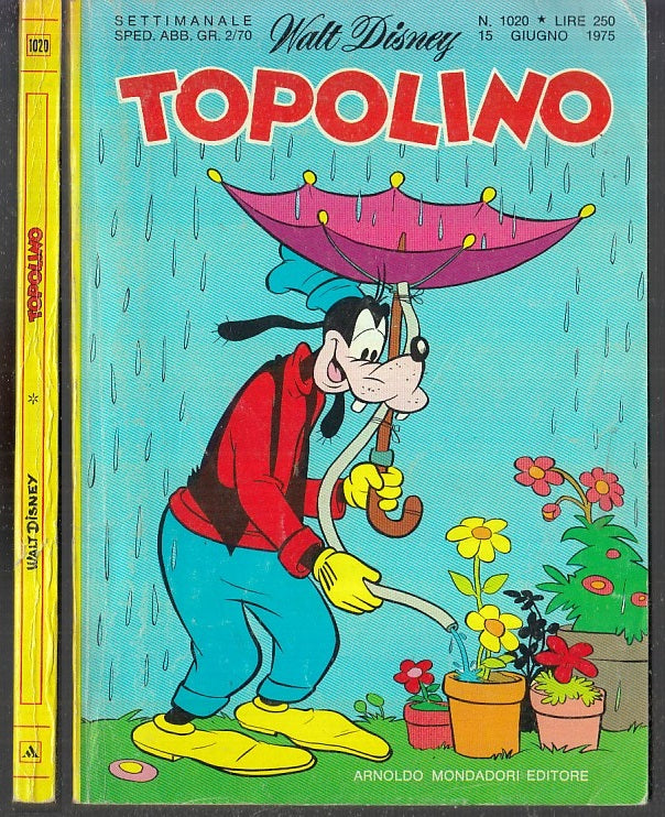 FD- TOPOLINO N.1020 CON BOLLINO PUNTI OTTIMO -- DISNEY MONDADORI - 1975 - B- RBX