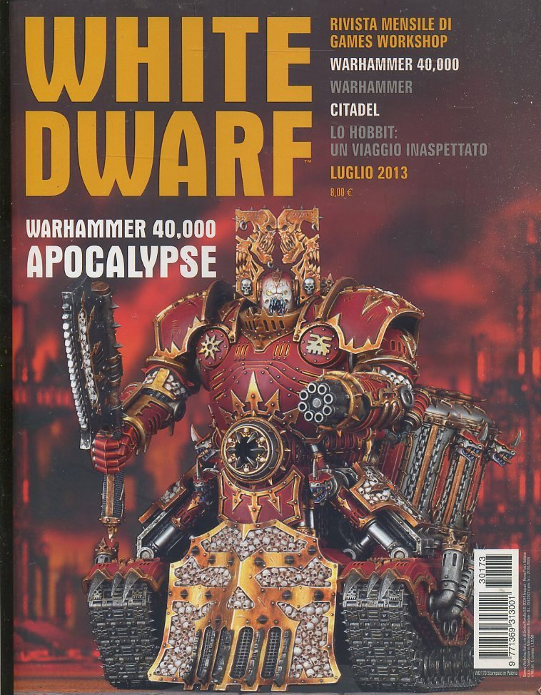 LR- RIVISTA WHITE DWARF luglio 2013 WARHAMMER 40.000-- GAMES WORKSHOP--- 2012- YFS
