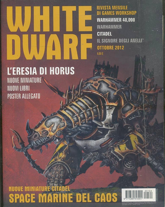 LR- RIVISTA WHITE DWARF OTTOBRE 2012 WARHAMMER -- GAMES WORKSHOP --- 2012 - YFS