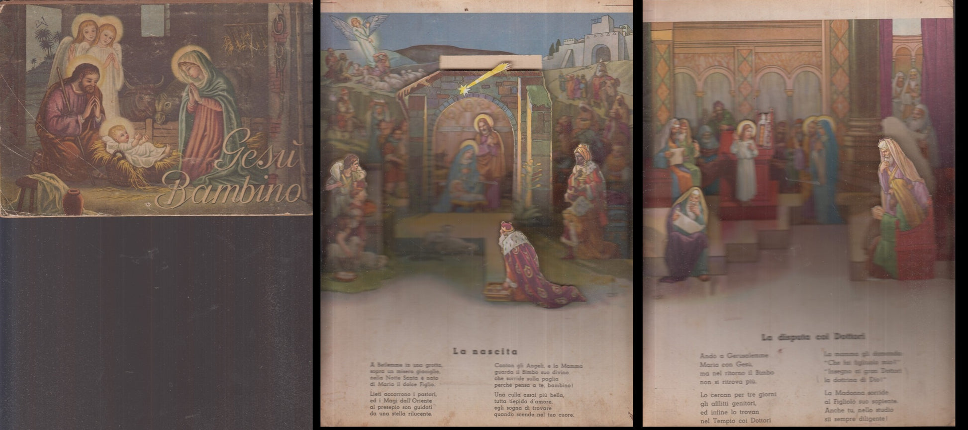 LB- GESU' BAMBINO POP-UP ALBUM LIBRO RILIEVO ----- 1940 - C - XFS60