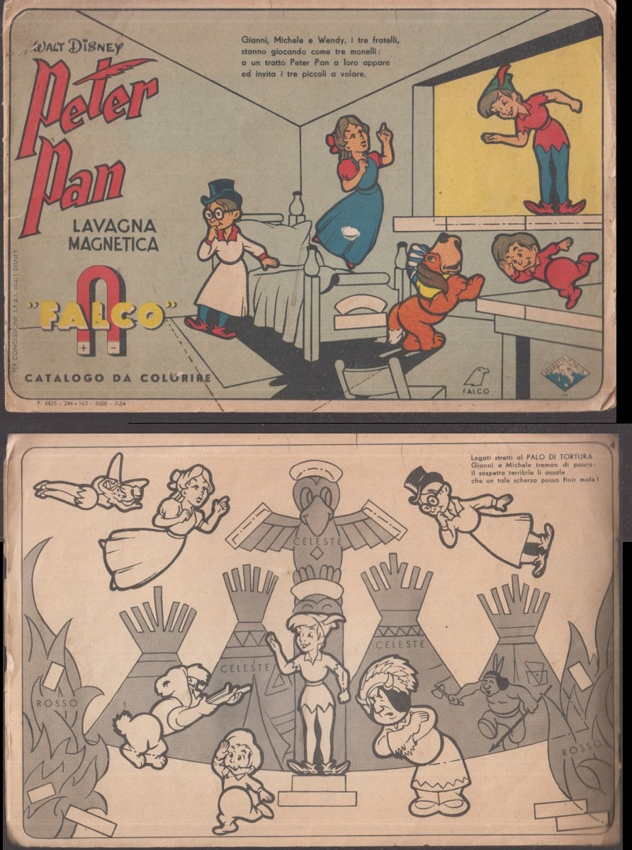 LB- PETER PAN CATALOGO DA COLORIRE -- FALCO - LAVAGNA MAGNETICA-- 1930- S- XFS60