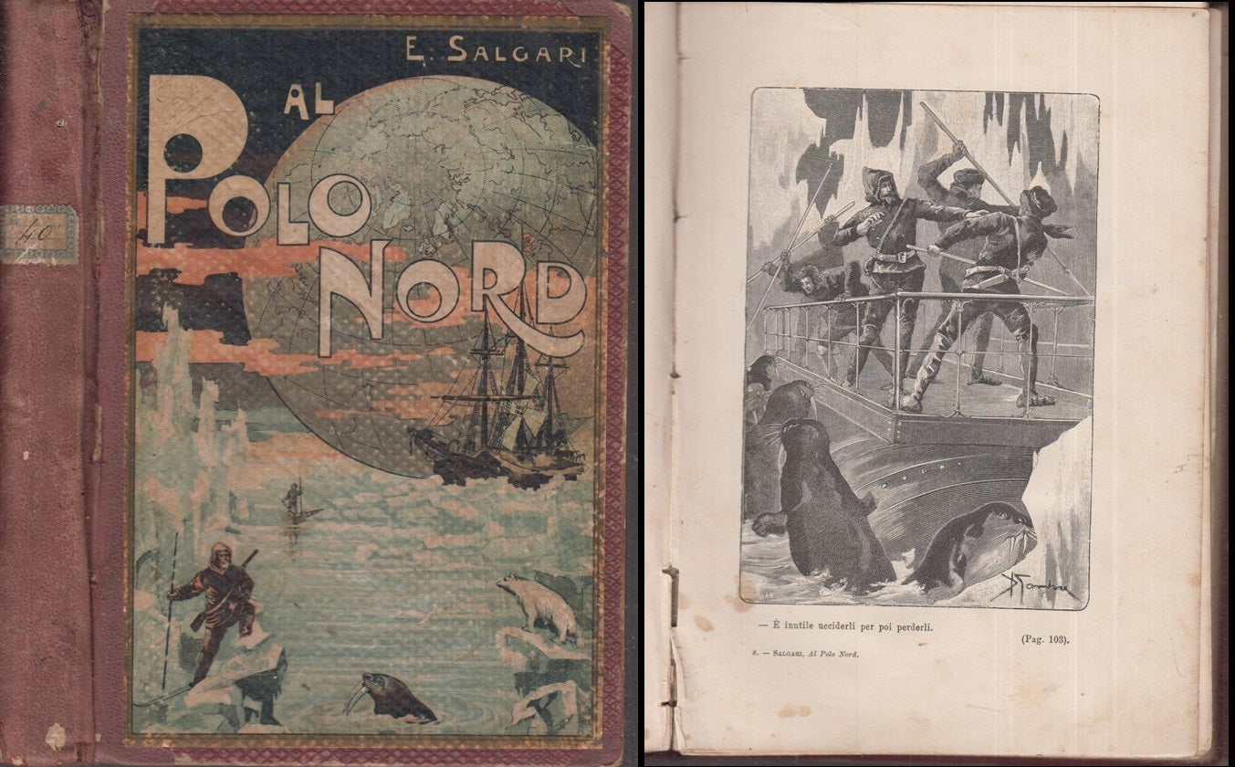 LB- AL POLO NORD ILLUSTRATO - SALGARI GAMBA - DONATH EDITORE --- 1899- C- XFS60