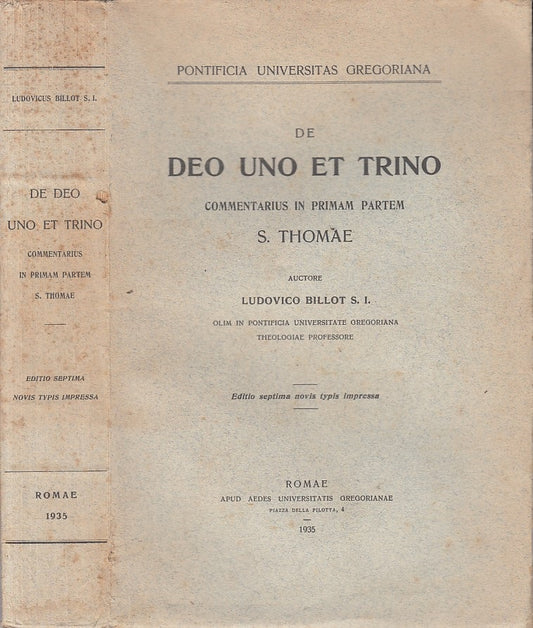 LD- DEO UNO ET TRINO IN LATINO - LUDOVICO BILLOT - ROMAE --- 1935 - B - YFS602