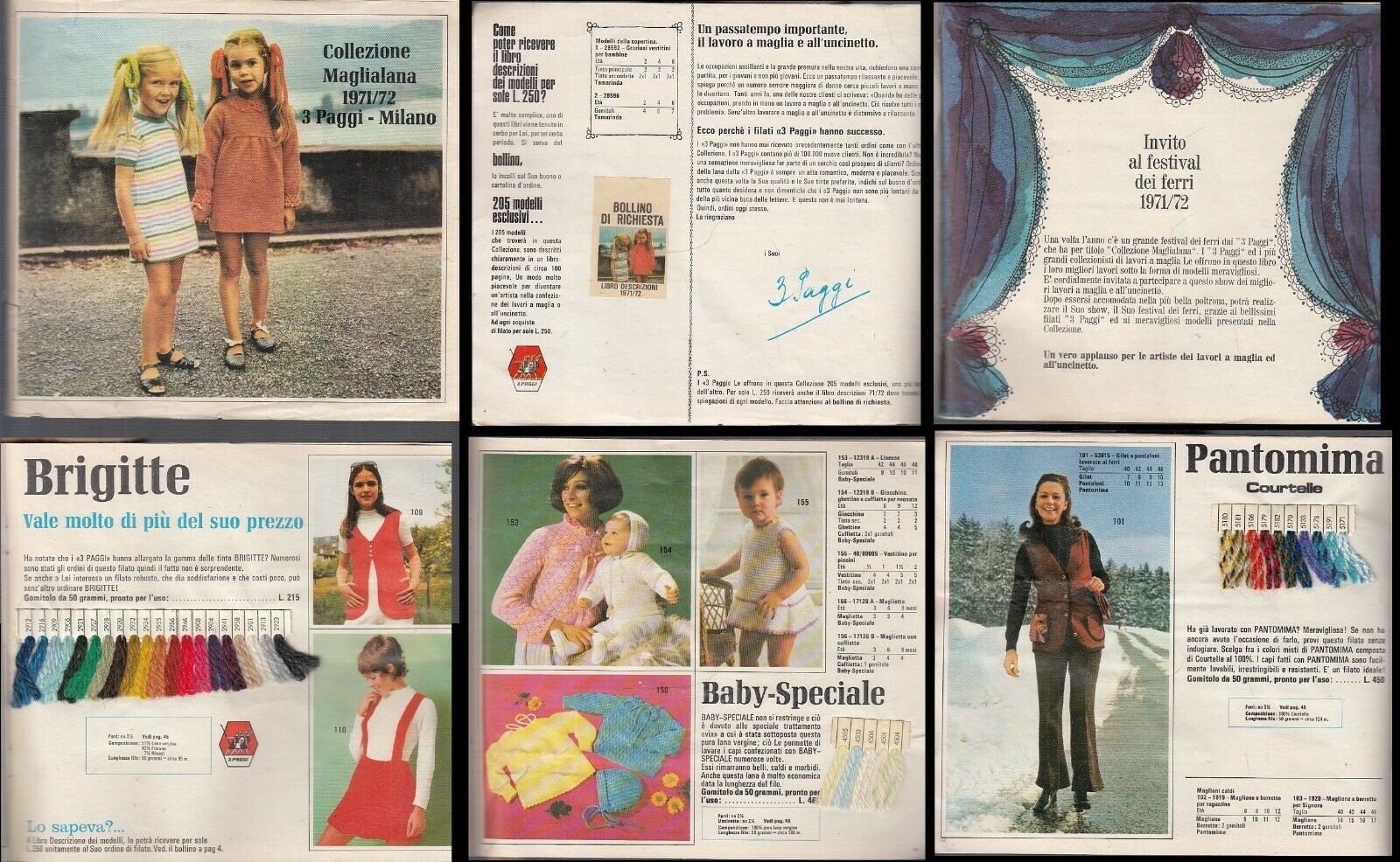 LR- CATALOGO COLLEZIONE MAGLIALANA 1971/72 3 PAGGI MILANO PUBBLICITA' - XFS32
