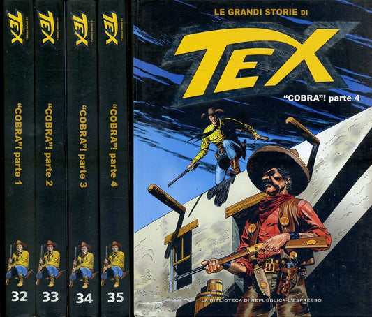 FV- LE GRANDI STORIE DI TEX 32/35 COBRA PARTE 1/4 -- BIBLIOTECA - 2016- C- RBX