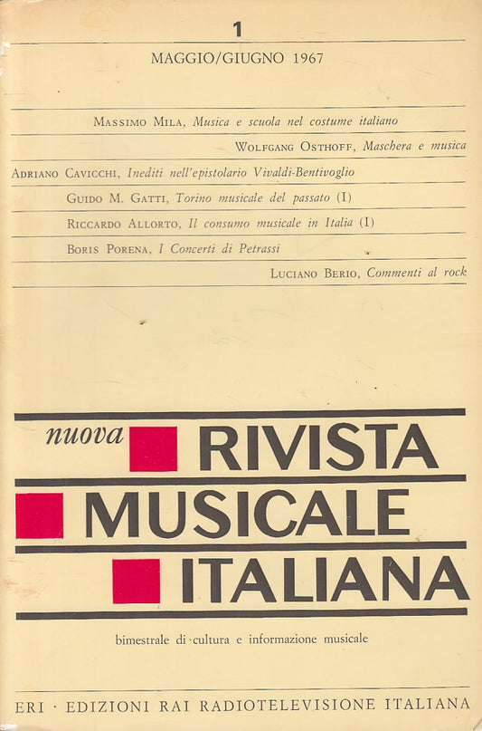 LS- NUOVA RIVISTA MUSICALE ITALIANA N.1 -- ERI --- 1967 - B - ZFS479
