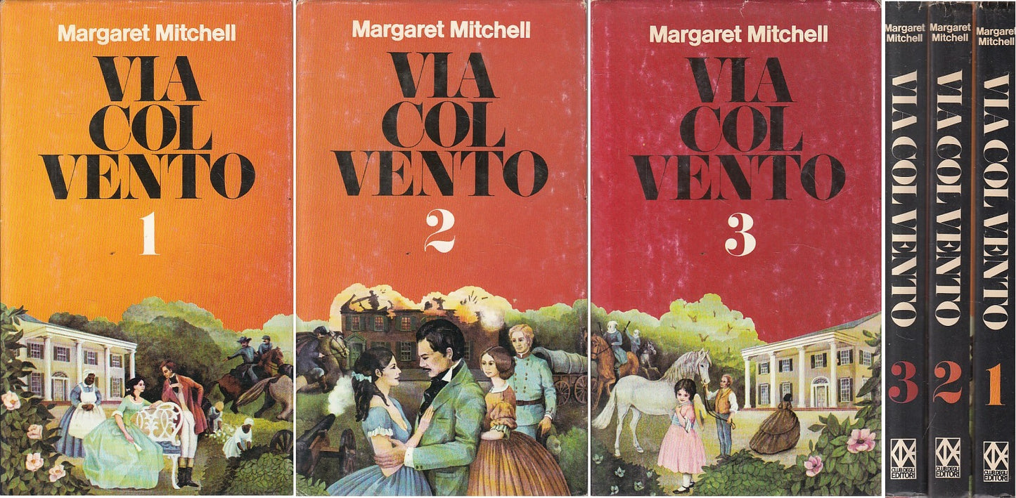 LN- VIA COL VENTO 3 VOLUMI - MARGARET MITCHELL - CDE --- 1977 - CS - ZFS32