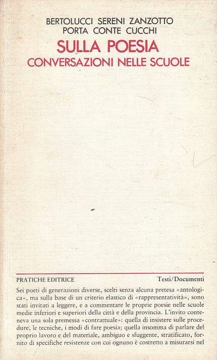 LS- SULLA POESIA CONVERSAZIONI NELLE SCUOLE -- PRATICHE --- 1981 - B - YFS253