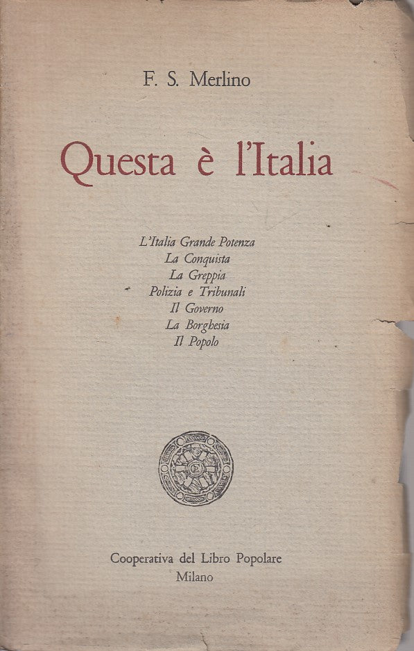 LS- QUESTA E' L'ITALIA - MERLINO - MILANO --- 1953 - B - ZFS82