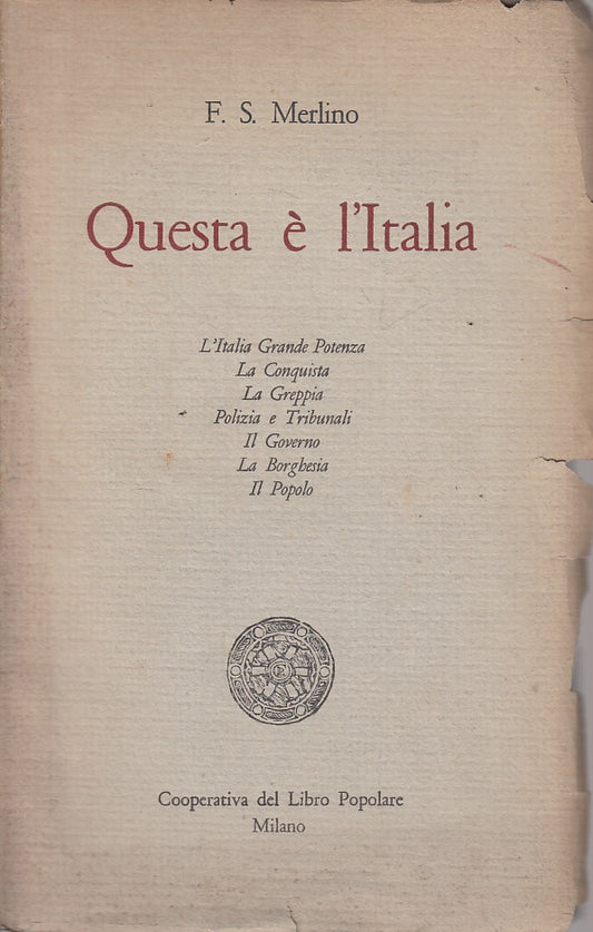 LS- QUESTA E' L'ITALIA - MERLINO - MILANO --- 1953 - B - ZFS82