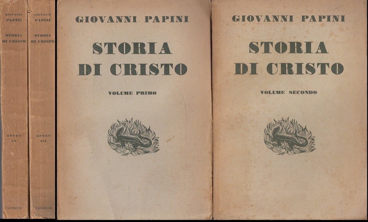 LD- STORIA DI CRISTO 2 VOLUMI - GIOVANNI PAPINI - VALLECCHI --- 1941 - B- XFS60