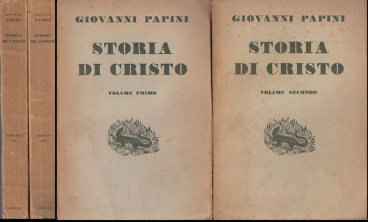 LD- STORIA DI CRISTO 2 VOLUMI - GIOVANNI PAPINI - VALLECCHI --- 1941 - B- XFS60