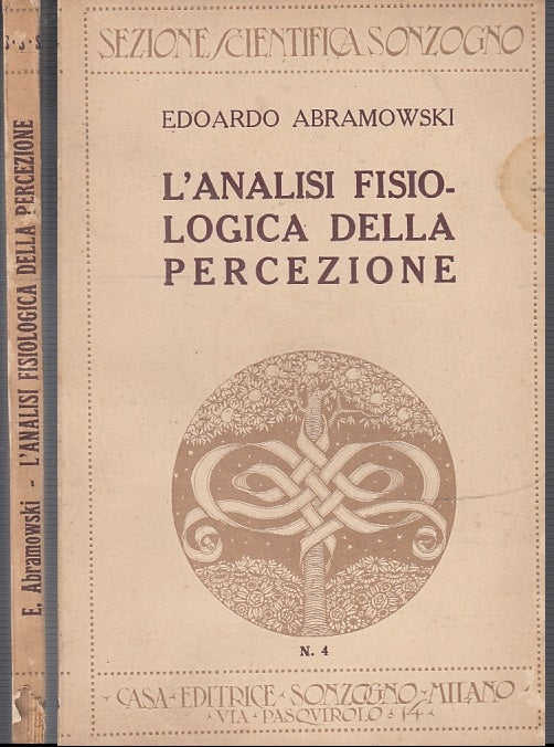 LZ- ANALISI FISIOLOGICA DELLA PERCEZIONE- ABRAMOWSKI- SONZOGNO--- 1922- B-XFS58