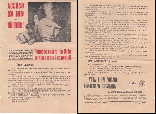 CV- VOLANTINO PROPAGANDA ELEZIONI 1953 VOTA DEMOCRAZIA CRISTIANA - RVSa70