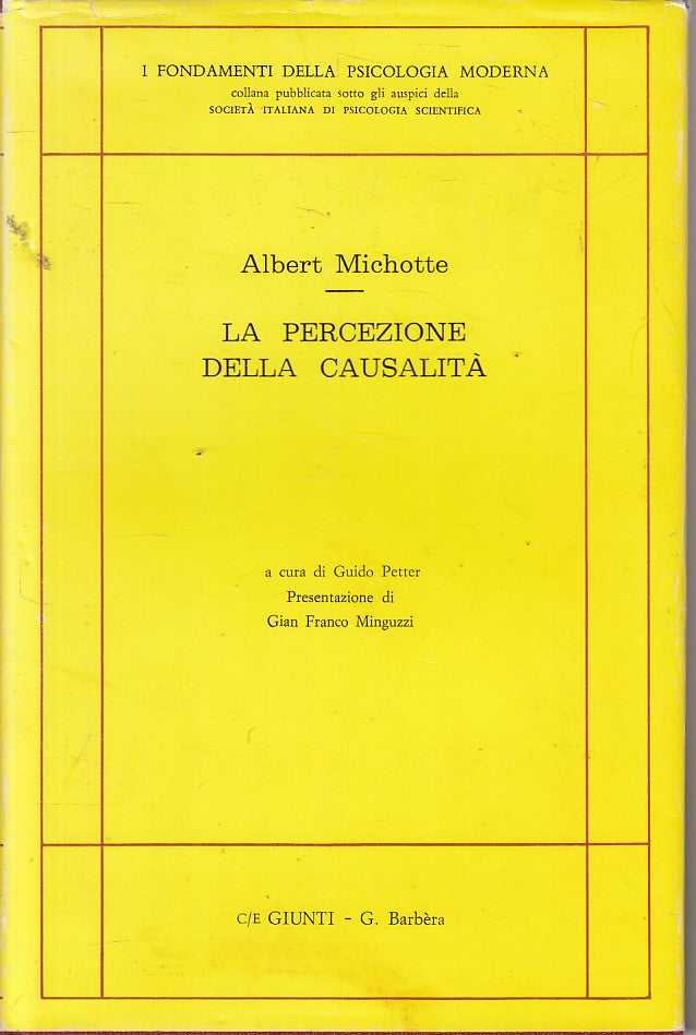 LS- LA PERCEZIONE DELLA CASUALITA' - MICHOTTE - GIUNTI --- 1972 - CS - ZFS56