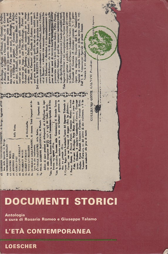 LS- DOCUMENTI STORICI 3. ETA' CONTEMPORANEA -- LOESCHER --- 1969 - B - YFS629