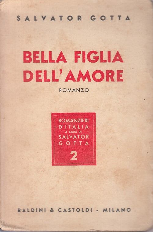 BELLA FIGLIA DELL'AMORE - GOTTA - BALDINI -- ROMANZIERI - 1934 - B - ZFS1