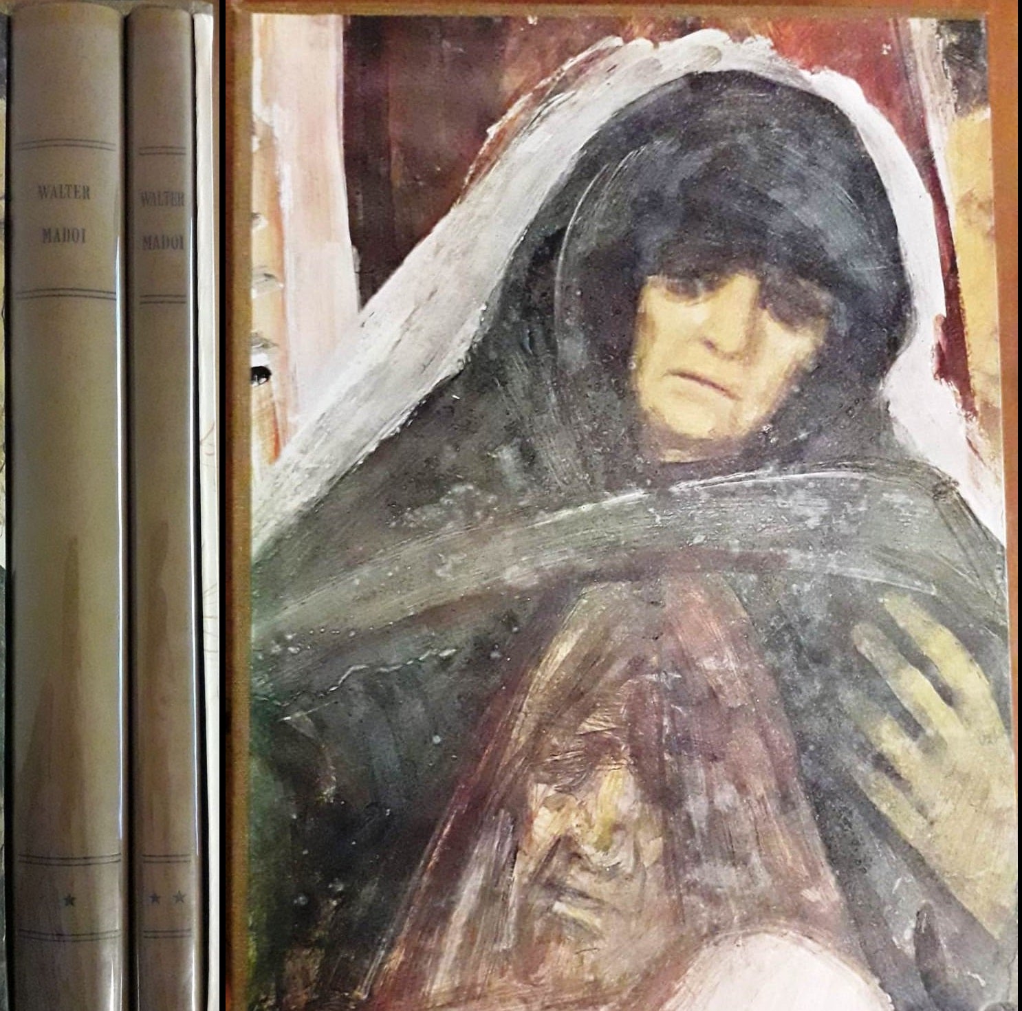 LT- WALTER MADOI 2 VOLUMI AFFRESCHI SCULTURE - GOLDONI - LA BOTTEGA --- 1970- CS