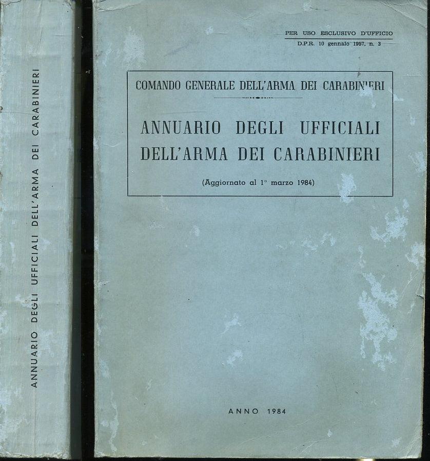 LZ- ANNUARIO DEGLI UFFICIALI DELL'ARMA DEI CARABINIERI ----- 1984 - B - XFS64