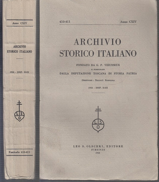 LS- ARCHIVIO STORICO ITALIANO DISPENSE II III -- LEO OLSCHKI --- 1956- B- XFS63