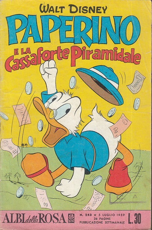 FD- ALBI DELLA ROSA N.243 PAPERINO CASSAFORTE -- DISNEY MONDADORI - 1959- S- RDX