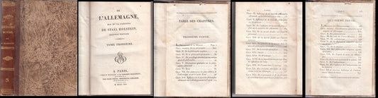 LH- DE L'ALLEMAGNE TOME 3 LA BARONNE - DE STAEL HOLSTEIN ---- 1814 - C - XFS27