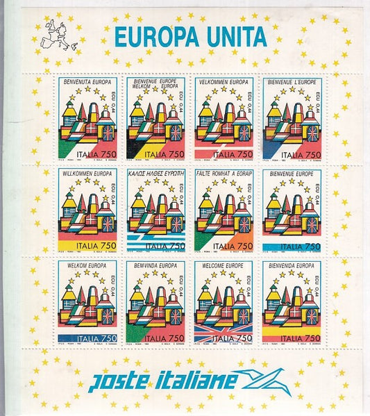 CV- FOGLIETTI FRANCOBOLLI EUROPA UNITA 1993 12 VALORI NUOVI PERFETTI XFS65 RFX21