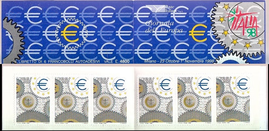 CV- FOGLIETTO LIBRETTO FRANCOBOLLI GIORNATA DELL'EUROPA ITALIA 1998- XFS65 RFX29
