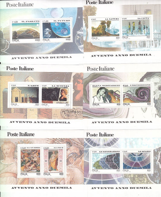 CV- 6 FOGLIETTI FRANCOBOLLI AVVENTO ANNO DUEMILA ITALIA 2000 NUOVI- XFS65 RFX30