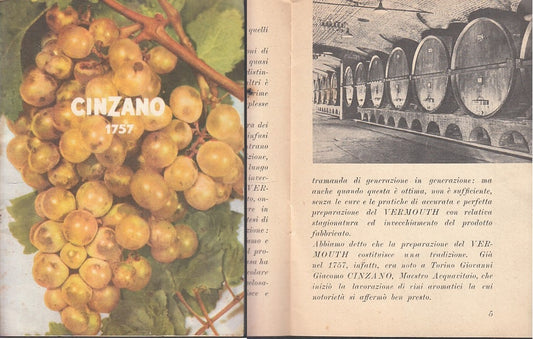 CV- LIBRETTO PUBBLICITARIO CINZANO 1757 ANNI '50 GRAFICA SANSOLDI - XFS65 RFX42