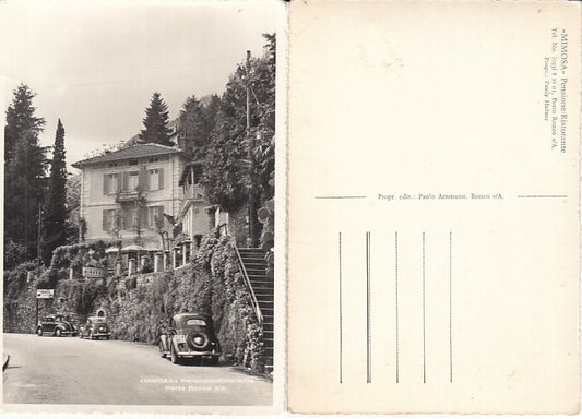 CC- CARTOLINA MIMOSA PENSIONE PORTO RONCO TICINO LAGO MAGGIORE - XFS65 RFX96
