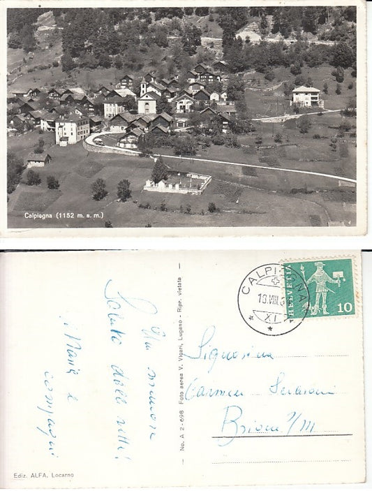 CC- CARTOLINA VIAGGIATA CALPIOGNA LUGANO TICINO 1964 - XFS65 RFX102
