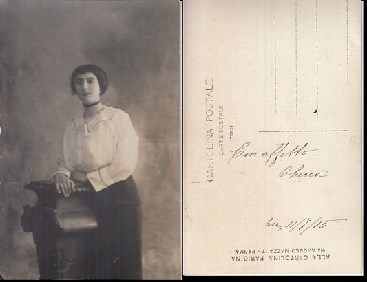 CC- FOTOGRAFIA FOTO VINTAGE CARTOLINA PARIGINA LUIGI VAGHI DONNA - XFS65 RFX119