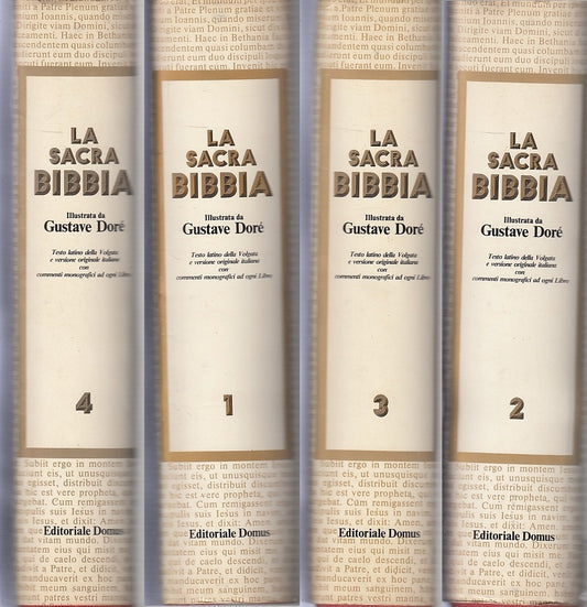 LD- LA SACRA BIBBIA 4 VOLUMI ILLUSTRATI- GUSTAVE DORE' - DOMUS --- 1977- CS- YFS
