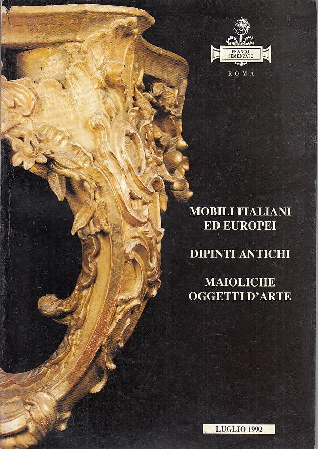 LT- CATALOGO ASTA 54 MOBILI ITALIANI ED EUROPEI -- SEMENZATO --- 1992- B- YFS149
