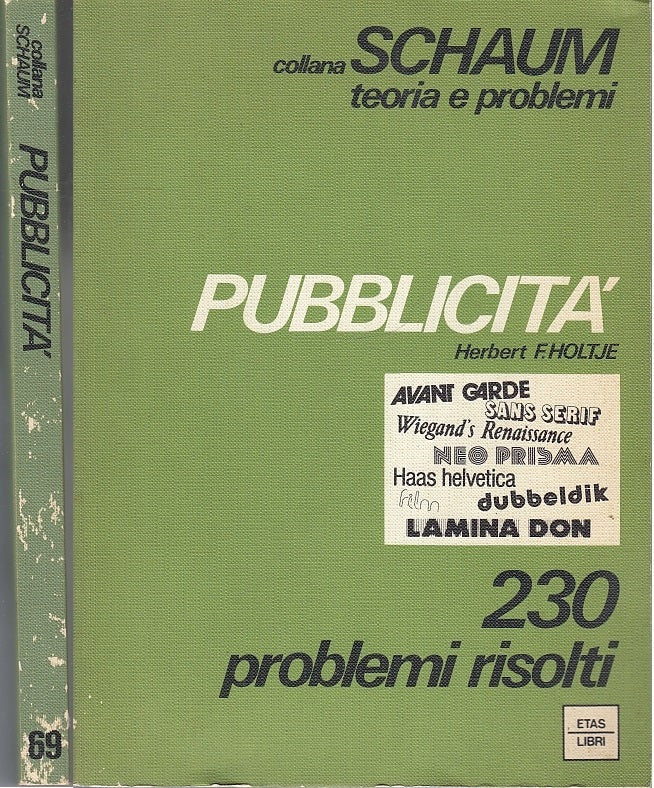 LZ- PUBBLICITA' 230 PROBLEMI RISOLTI - HOLTJE - ETAS - SCHAUM -- 1985- B- YFS546